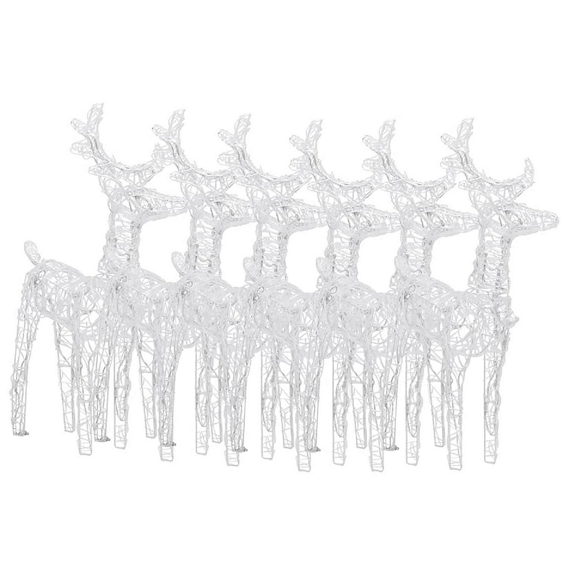 vidaXL Christmas Reindeers 6 pcs Cold White 240 LEDs Acrylic Image