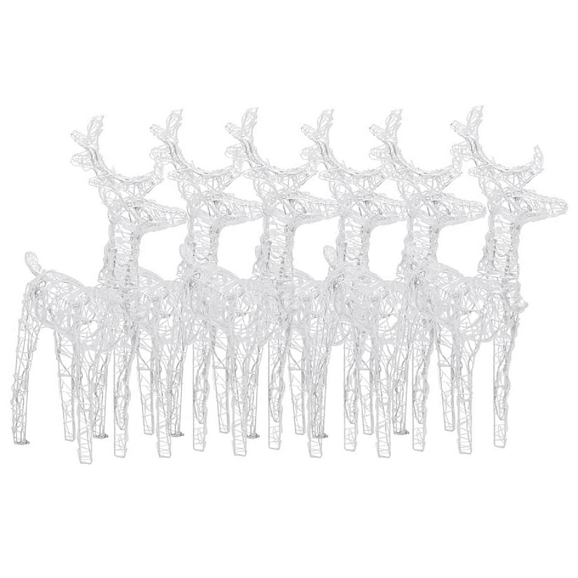 vidaXL Christmas Reindeers 6 pcs Warm White 240 LEDs Acrylic Image