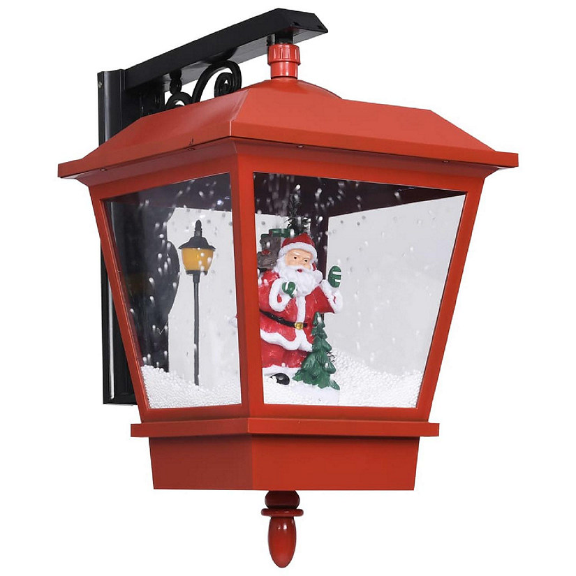 vidaXL Christmas Wall Lamp with LED Lights and Santa Red 15.7"x10.6"x17.7" Image