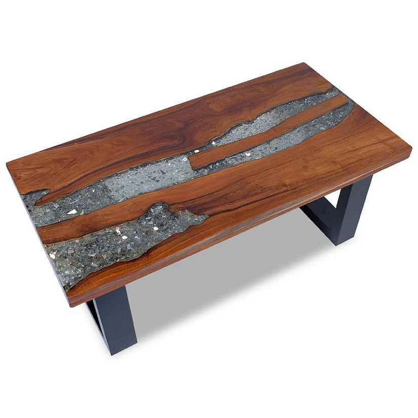 vidaXL Coffee Table Teak Resin 39.4"x19.7" Image