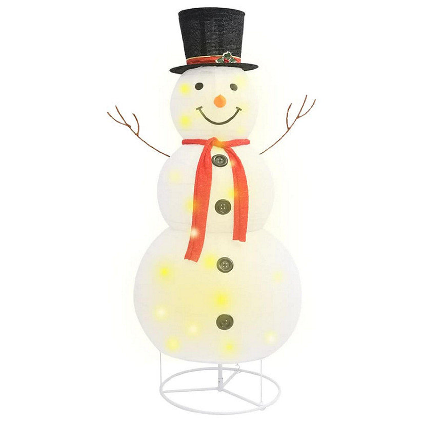 vidaXL Decorative Christmas Snowman Figure LED Luxury Fabric 6 ft Image
