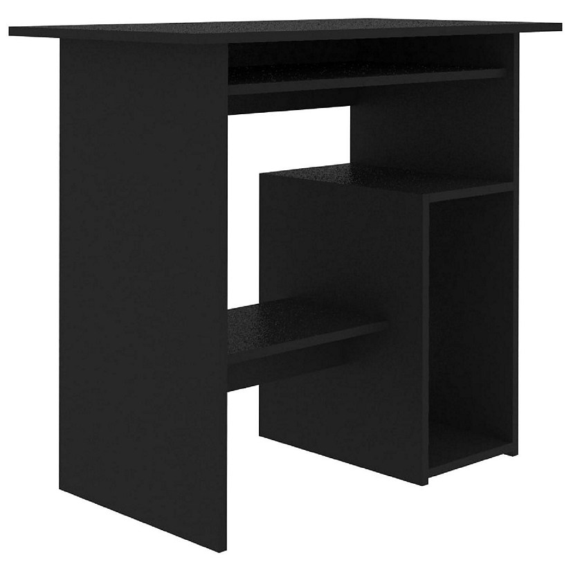 vidaXL Desk Black 31.5"x17.7"x29.1" Engineered Wood Image
