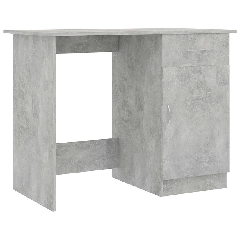 vidaXL Desk Concrete Gray 39.4"x19.7"x29.9" Engineered Wood Image