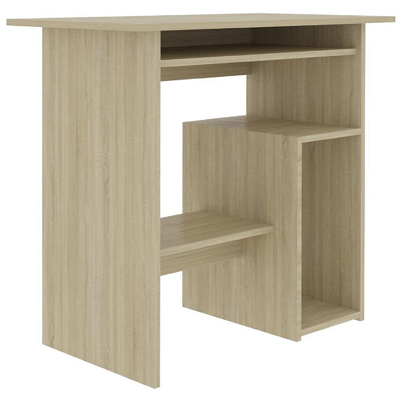 vidaXL Desk Sonoma Oak 31.5"x17.7"x29.1" Engineered Wood Image