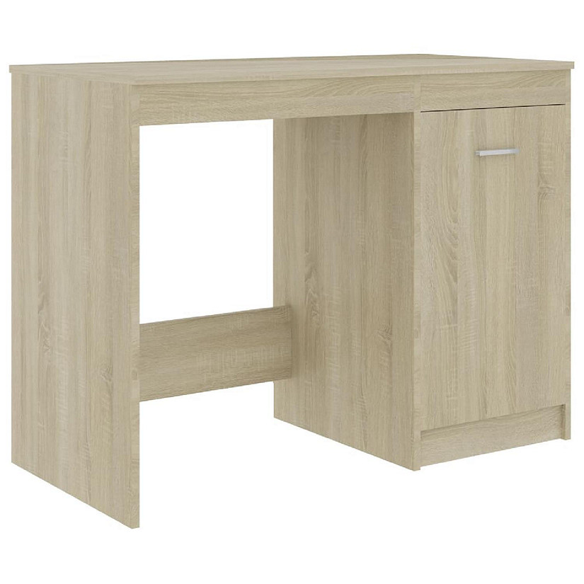 vidaXL Desk Sonoma Oak 39.4"x19.7"x29.9" Engineered Wood Image
