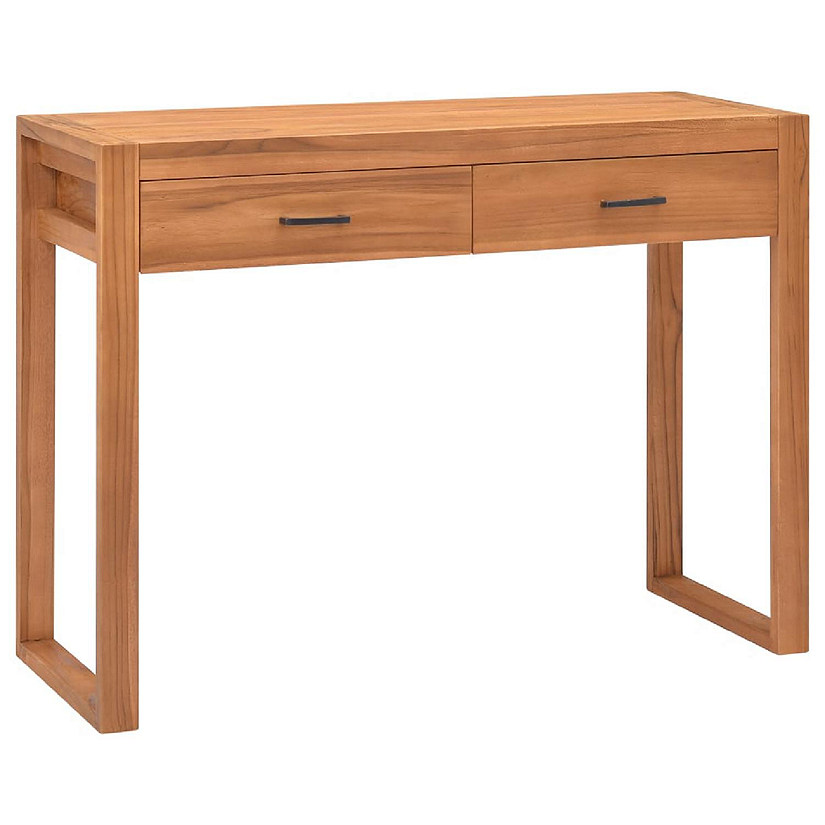 vidaXL Desk with 2 Drawers 39.4"x15.7"x29.5" Teak Wood Image