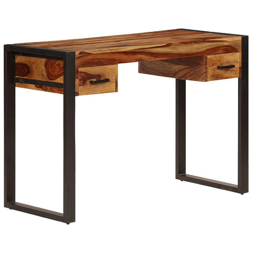 vidaXL Desk with 2 Drawers 43.3"x19.7"x30.3" Solid Sheesham Wood Image