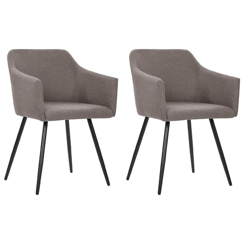 vidaXL Dining Chairs 2 pcs Taupe Fabric dining room furniture Image