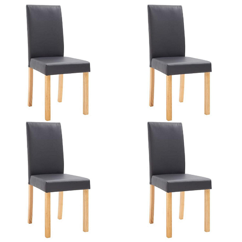 vidaXL Dining Chairs 4 pcs Gray Faux Leather chairs Image