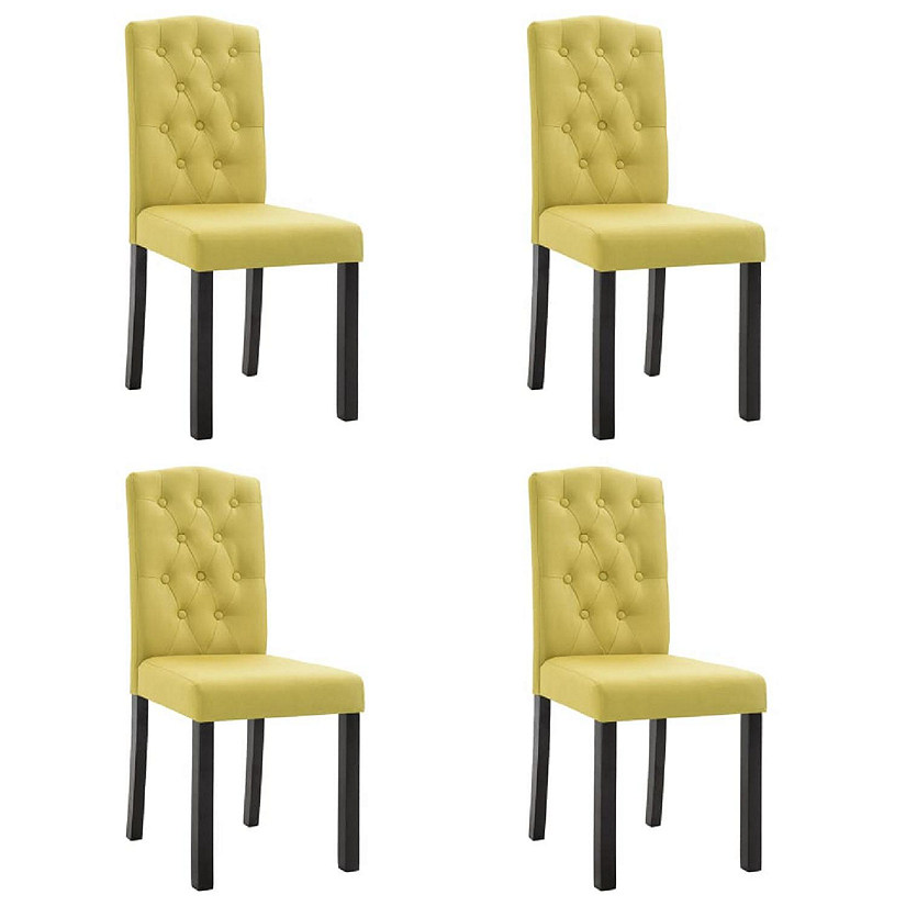 vidaXL Dining Chairs 4 pcs Green Fabric chair Image