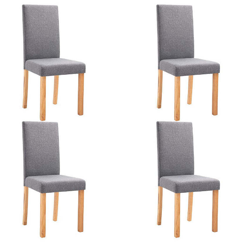 vidaXL Dining Chairs 4 pcs Light Gray Fabric dining room chair Image