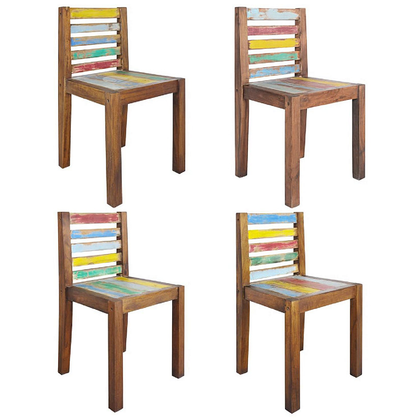 vidaXL Dining Chairs 4 pcs Solid Reclaimed Wood chair Oriental Trading