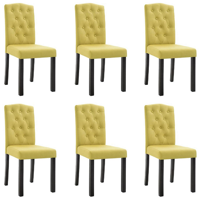 vidaXL Dining Chairs 6 pcs Green Fabric dining room chair Image