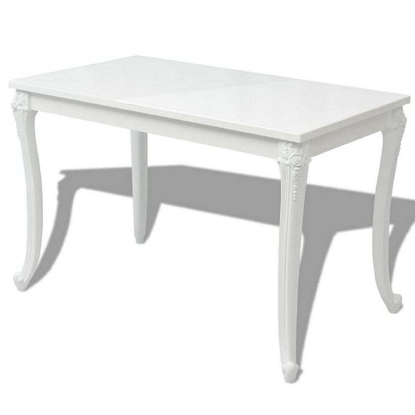 vidaXL Dining Table 45.7"x26"x29.9" High Gloss White Image