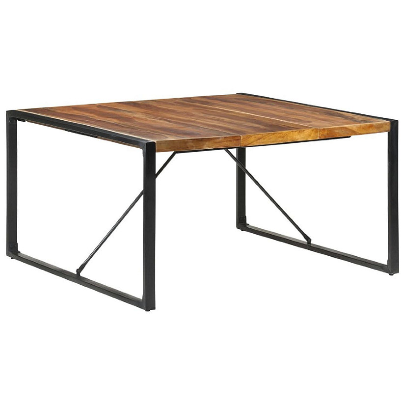 vidaXL Dining Table 55.1"x55.1"x29.5" Solid Wood with Sheesham Finish Image