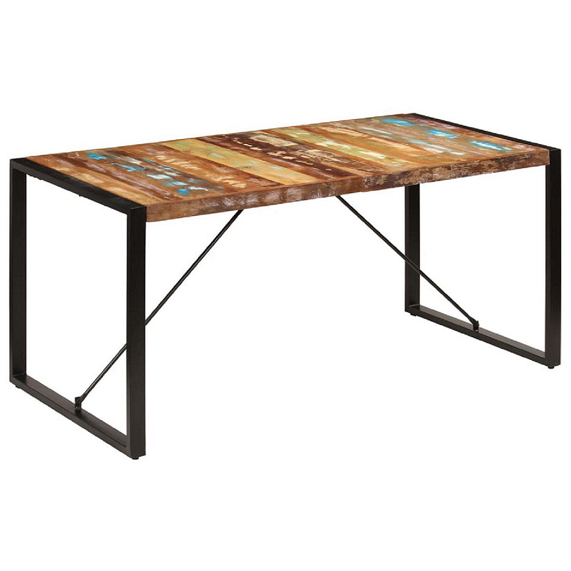 vidaXL Dining Table 63"x31.5"x29.5" Solid Reclaimed Wood Image