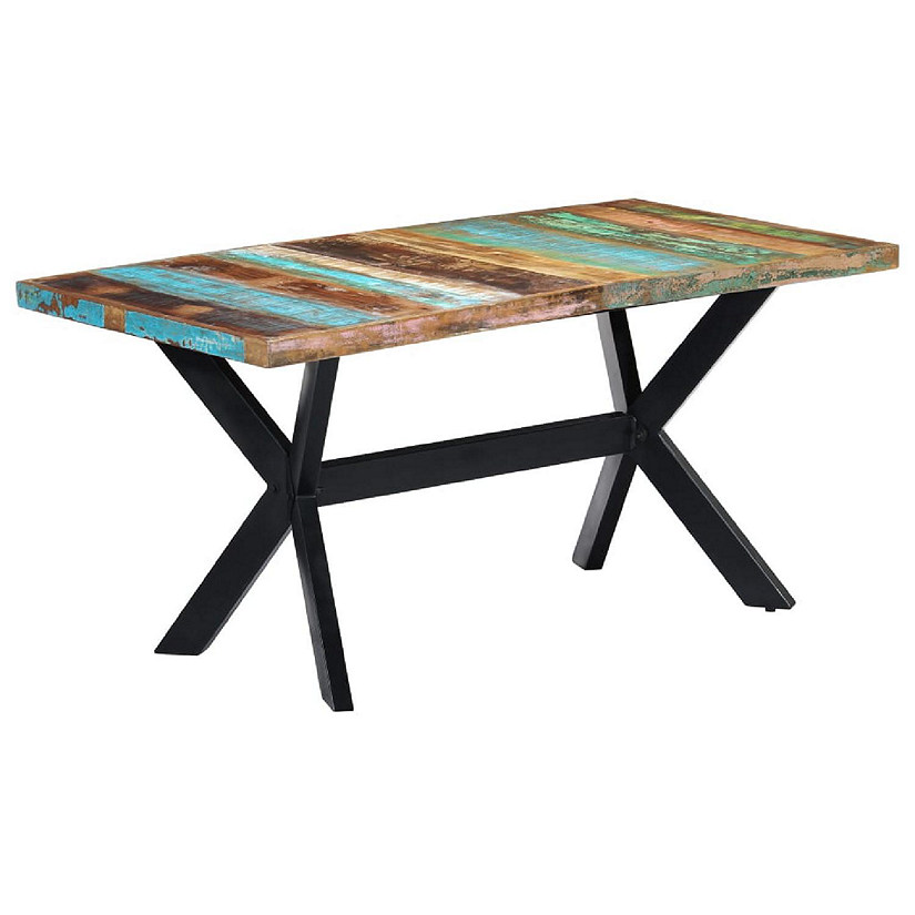 vidaXL Dining Table 63"x31.5"x29.5" Solid Reclaimed Wood Image