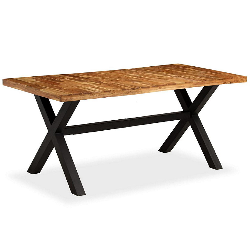 vidaXL Dining Table Solid Acacia and Mango Wood 70.9"x35.4"x29.9" Image