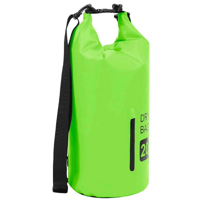 vidaXL Dry Bag with Zipper Green 5.3 gal PVC Image