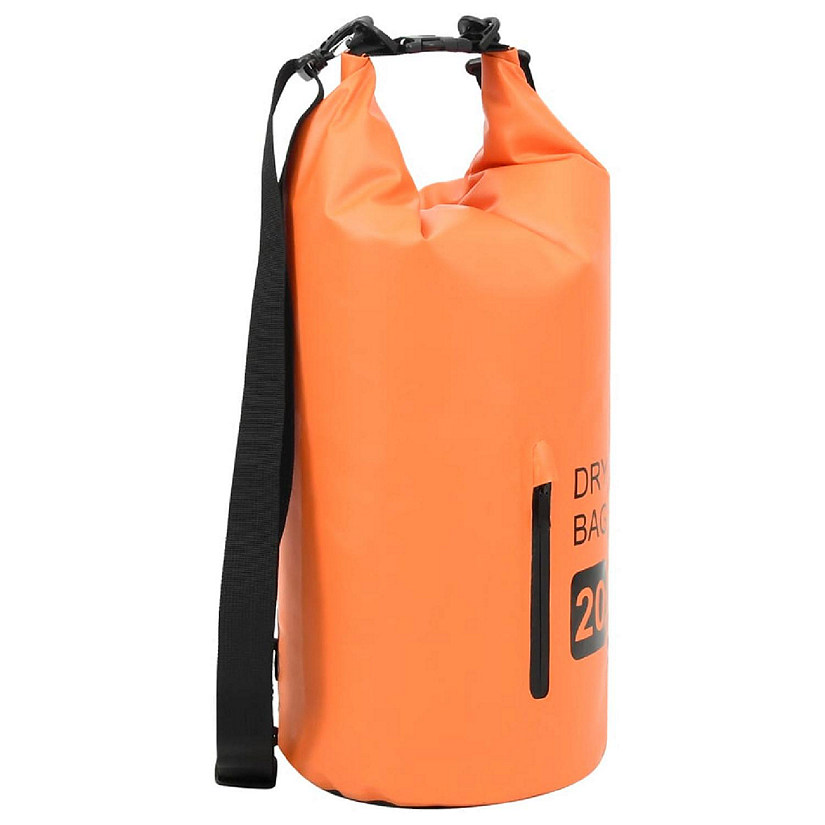 vidaXL Dry Bag with Zipper Orange 5.3 gal PVC Image