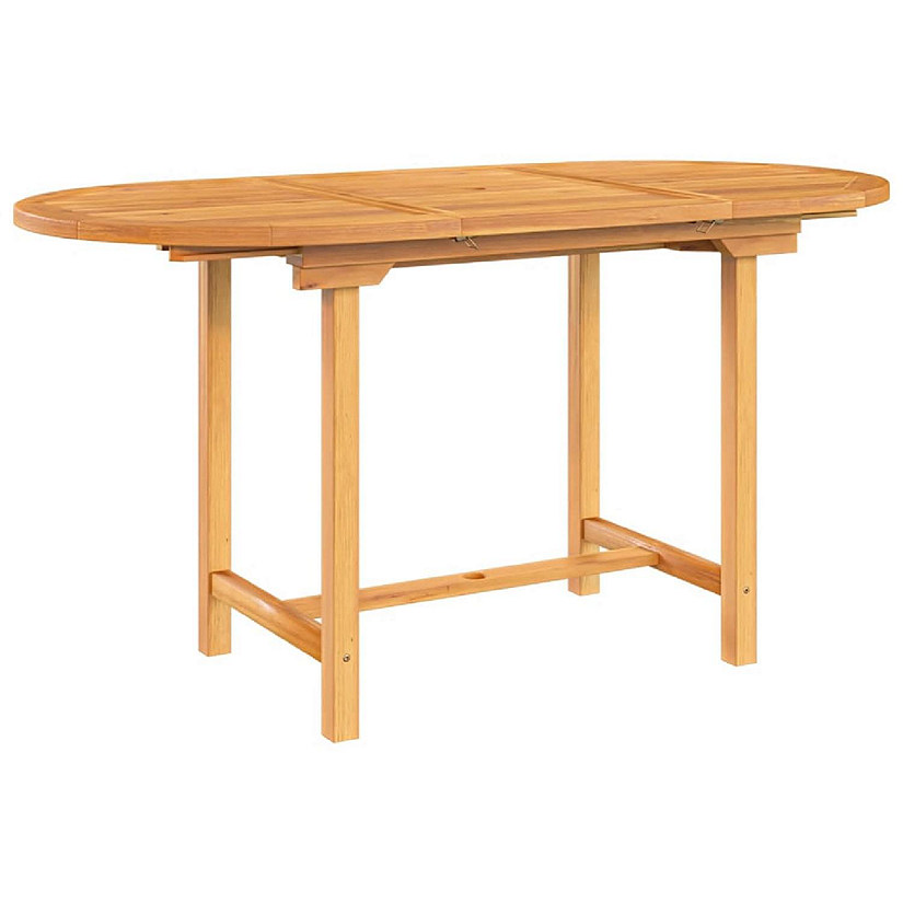 vidaXL Extending Patio Table 43.3"-63"x31.5"x29.5" Solid Wood Teak Image