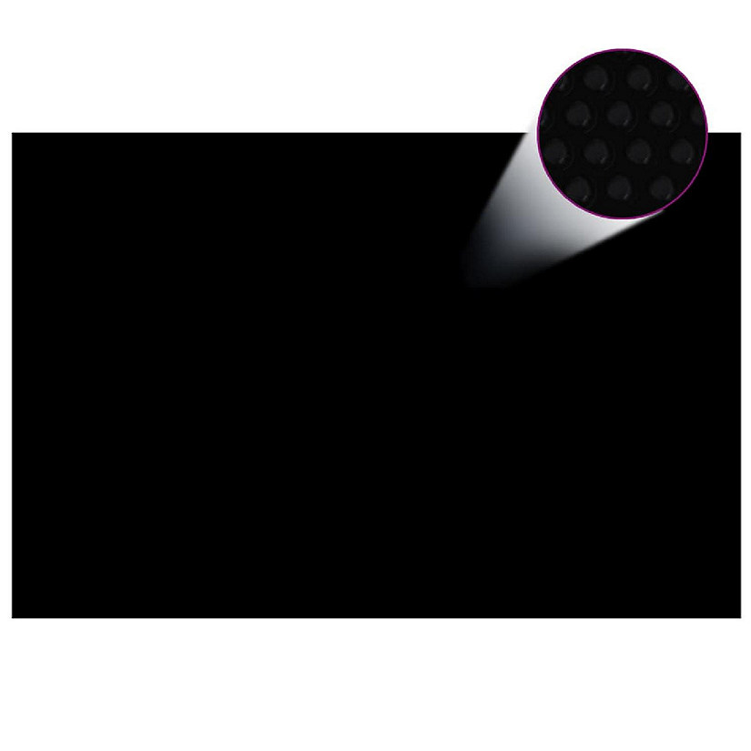 vidaXL Floating Rectangular PE Solar Pool Film 19.8 x 13.1 ft Black Image