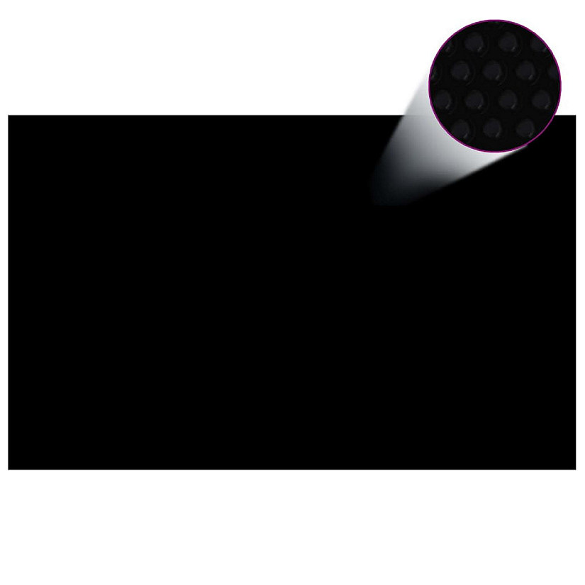 vidaXL Floating Rectangular PE Solar Pool Film 26.3 x 16.5 ft Black Image