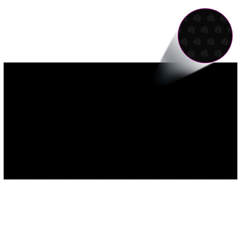 vidaXL Floating Rectangular PE Solar Pool Film 33 x 16.5 ft Black Image