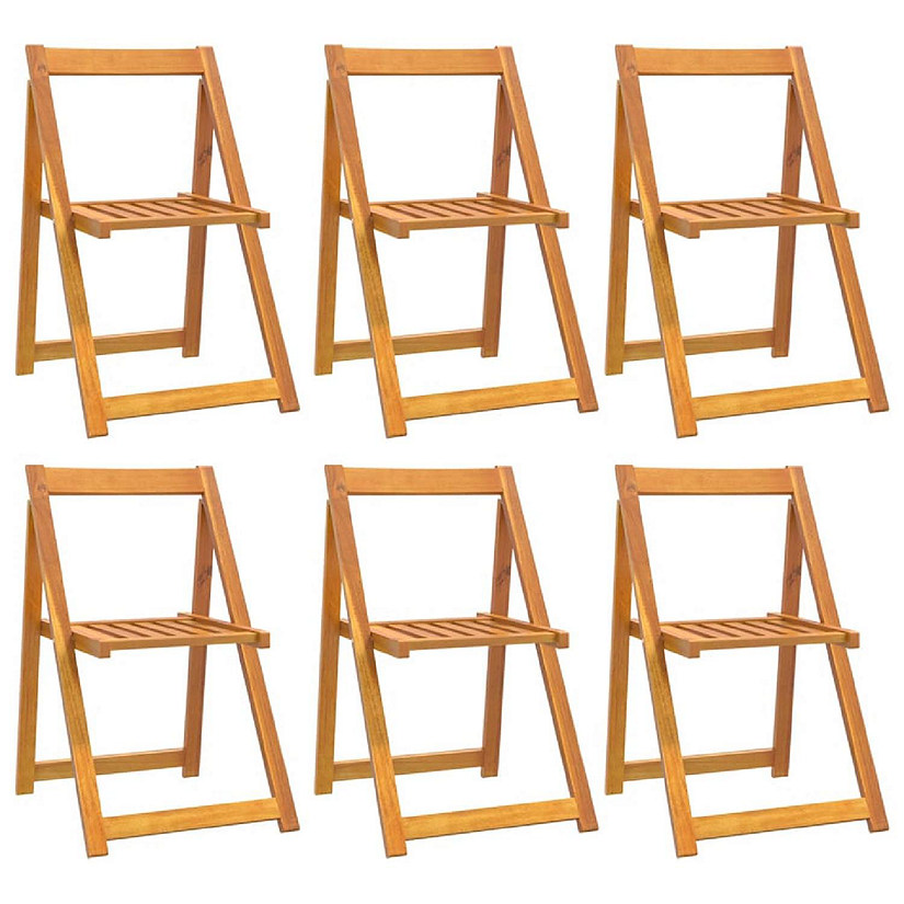 vidaXL Folding Garden Chairs 6 pcs Solid Wood Acacia Image