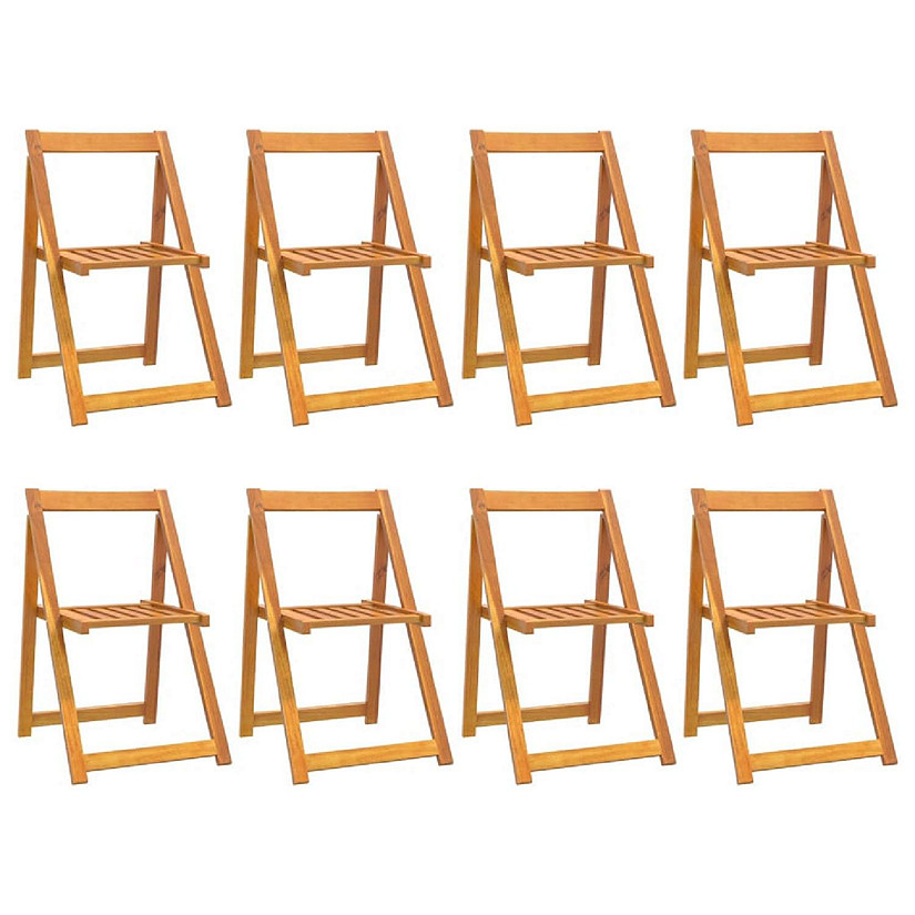 vidaXL Folding Garden Chairs 8 pcs Solid Wood Acacia Image