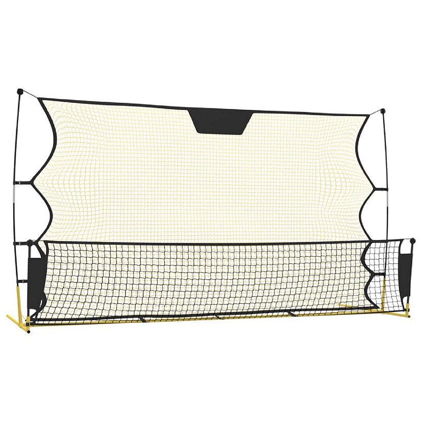vidaXL Football Rebounder Net Black and Yellow 72"x33.5"x47.2" Polyester Image