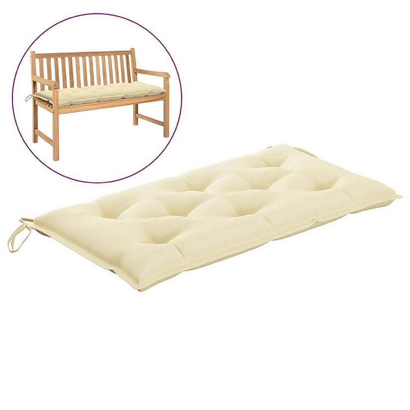 vidaXL Garden Bench Cushion Cream White 39.4"x19.7"x2.8" Oxford Fabric Image