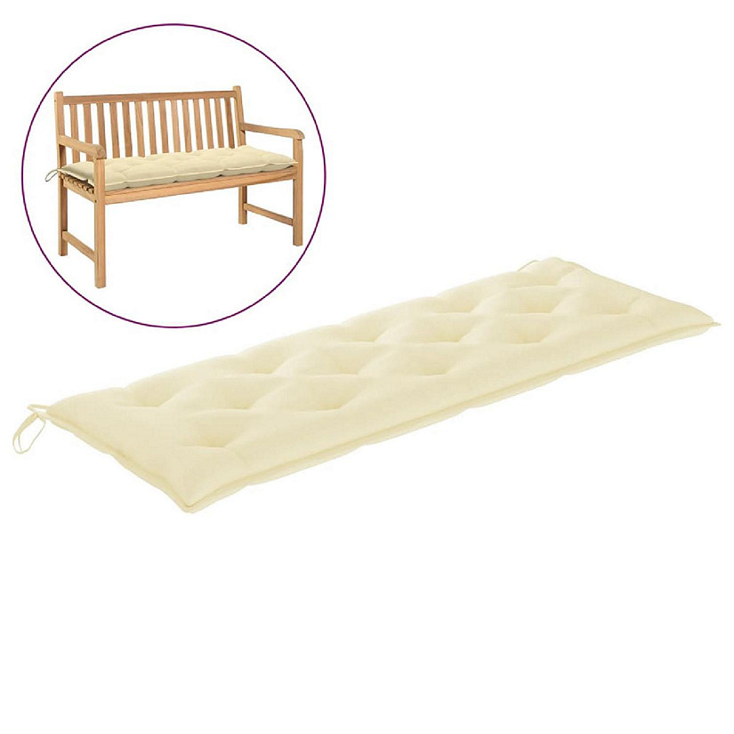 vidaXL Garden Bench Cushion Cream White 59.1"x19.7"x2.8" Oxford Fabric Image
