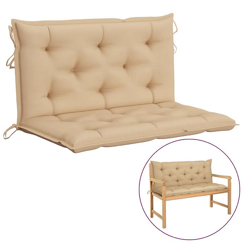 vidaXL Garden Bench Cushions 2pcs Beige 39.4"x19.7"x2.8" Oxford Fabric Image