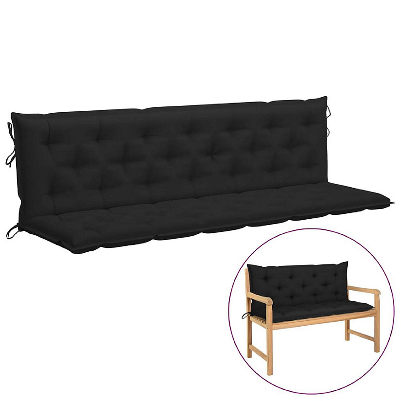 vidaXL Garden Bench Cushions 2pcs Black 78.7"x19.7"x2.8" Oxford Fabric Image