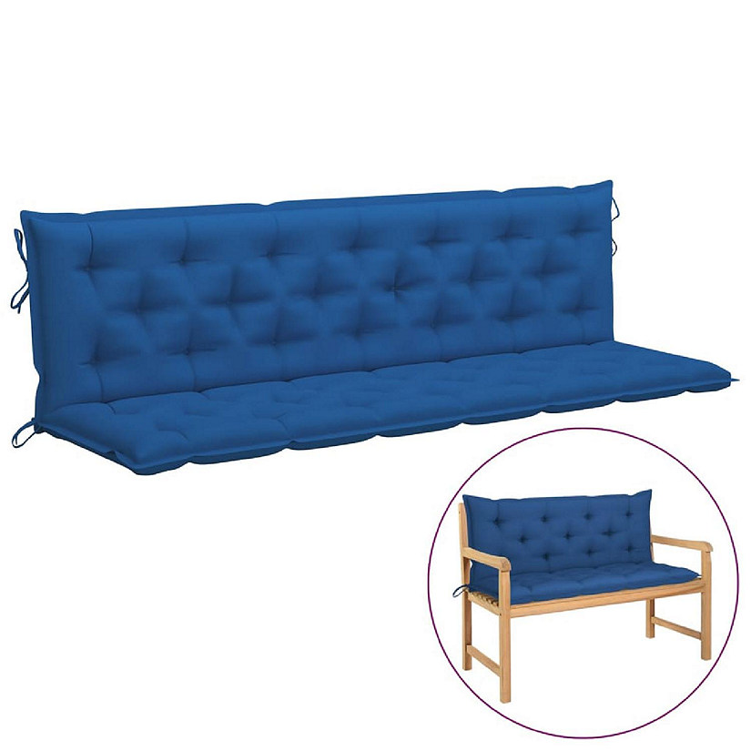 vidaXL Garden Bench Cushions 2pcs Blue 78.7"x19.7"x2.8" Oxford Fabric Image