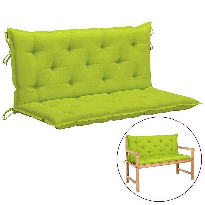vidaXL Garden Bench Cushions 2pcs Bright Green 47.2"x19.7"x2.8" Oxford Fabric Image