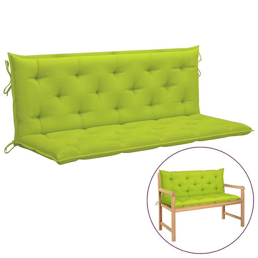 vidaXL Garden Bench Cushions 2pcs Bright Green 59.1"x19.7"x2.8" Oxford Fabric Image