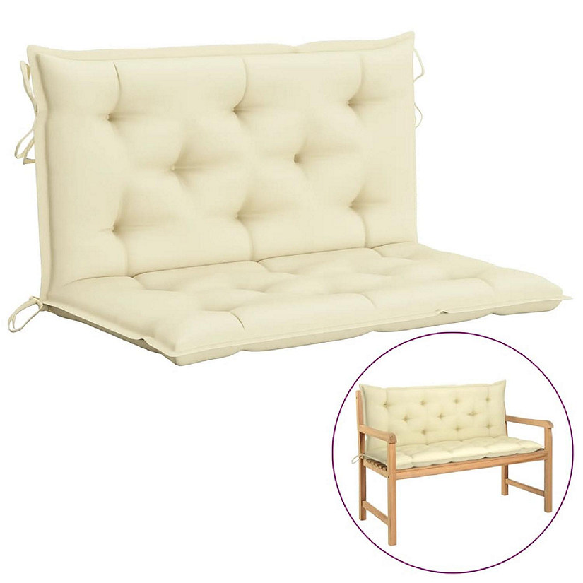 vidaXL Garden Bench Cushions 2pcs Cream White 39.4"x19.7"x2.8" Oxford Fabric Image