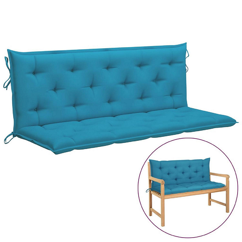 vidaXL Garden Bench Cushions 2pcs Light Blue 59.1"x19.7"x2.8" Oxford Fabric Image