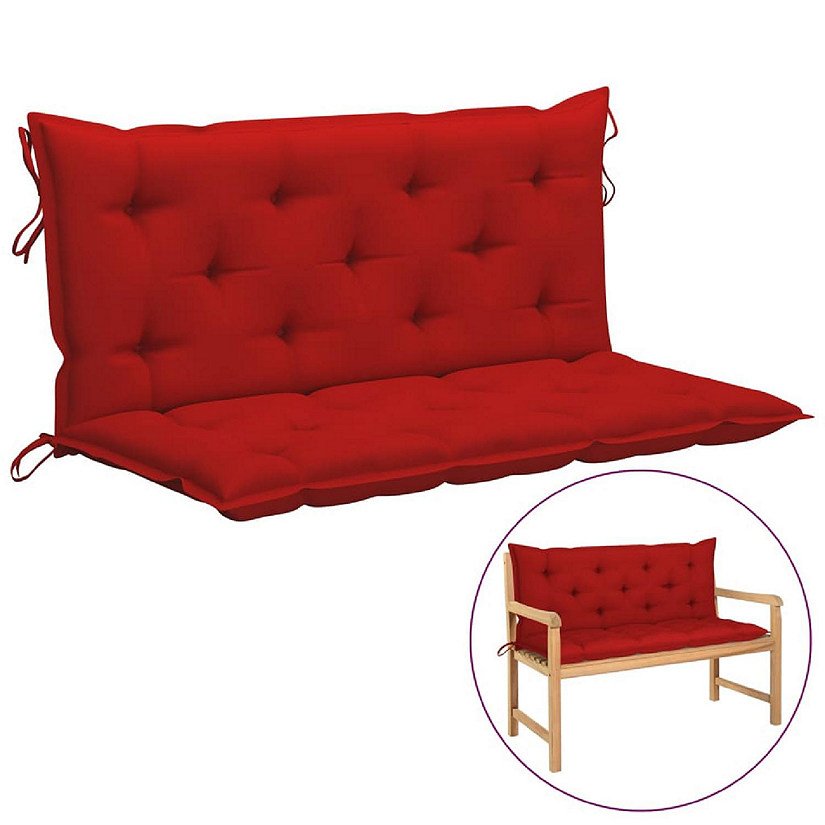 vidaXL Garden Bench Cushions 2pcs Red 47.2"x19.7"x2.8" Oxford Fabric Image