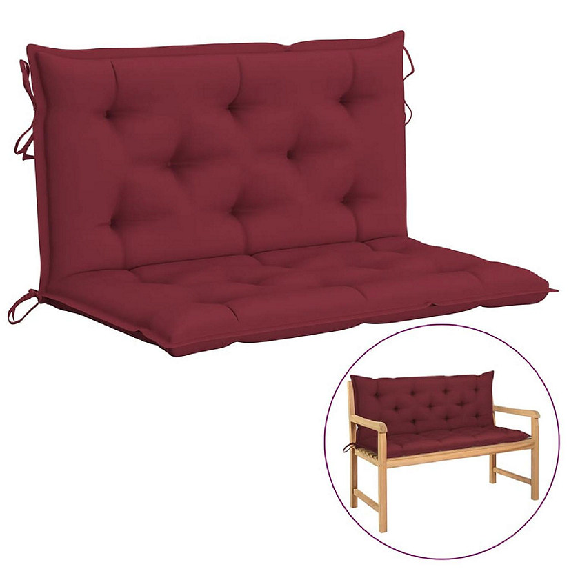 vidaXL Garden Bench Cushions 2pcs Wine Red 39.4"x19.7"x2.8" Oxford Fabric Image