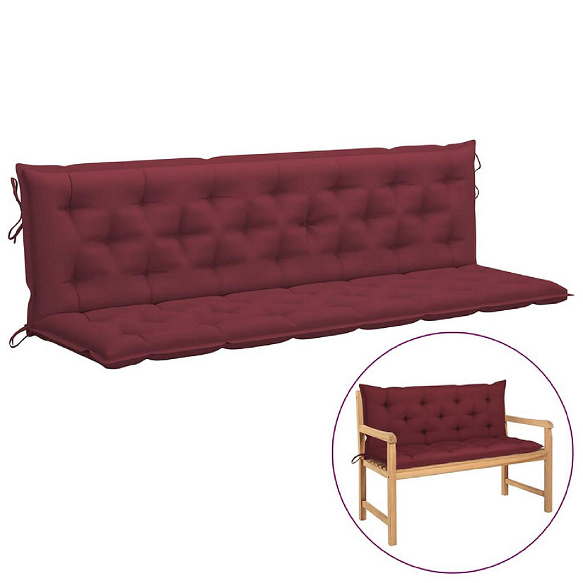vidaXL Garden Bench Cushions 2pcs Wine Red 78.7"x19.7"x2.8" Oxford Fabric Image