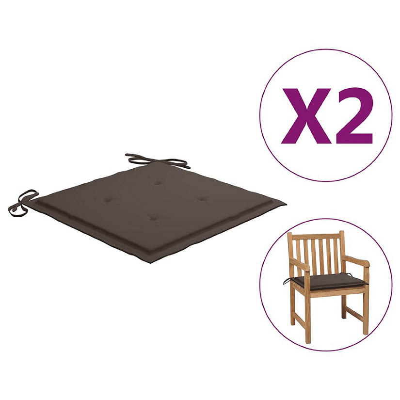 vidaXL Garden Chair Cushions 2 pcs Taupe 19.7"x19.7"x1.2" Oxford Fabric Image