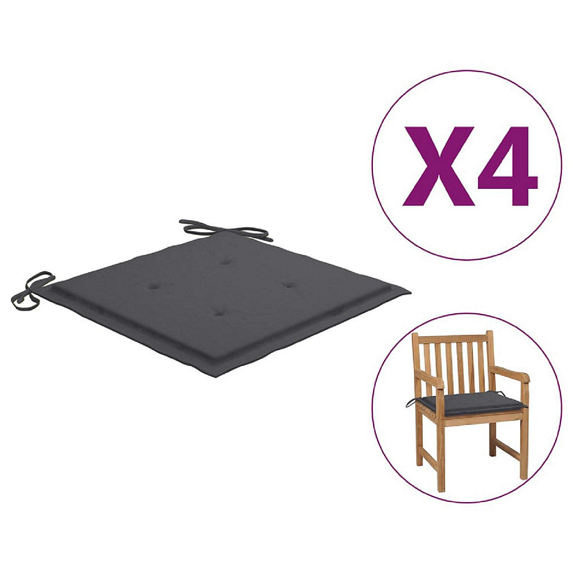 vidaXL Garden Chair Cushions 4 pcs Anthracite 19.7"x19.7"x1.2" Oxford Fabric Image