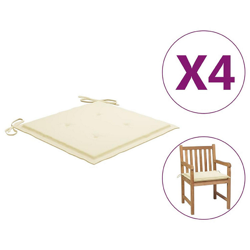 vidaXL Garden Chair Cushions 4 pcs Cream 19.7"x19.7"x1.2" Oxford Fabric Image
