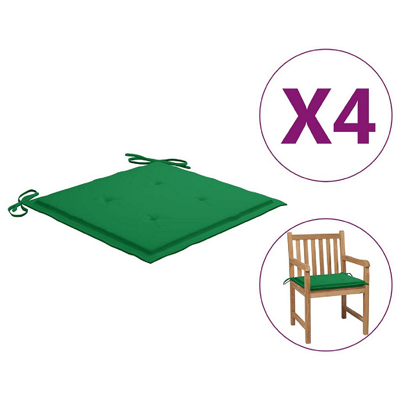 vidaXL Garden Chair Cushions 4 pcs Green 19.7"x19.7"x1.2" Oxford Fabric Image