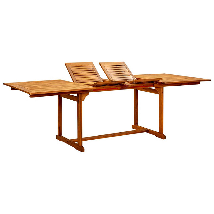 vidaXL Garden Dining Table (63"-94.5")x39.4"x29.5" Solid Acacia Wood Image