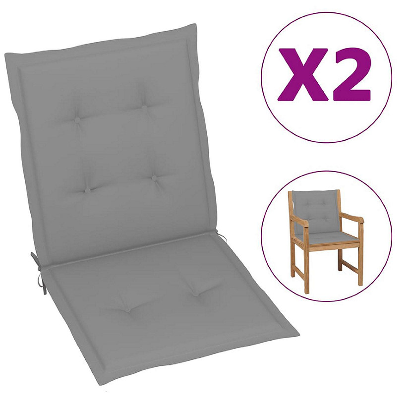 vidaXL Garden Lowback Chair Cushions 2 pcs Gray 39.4"x19.7"x1.2" Oxford Fabric Image