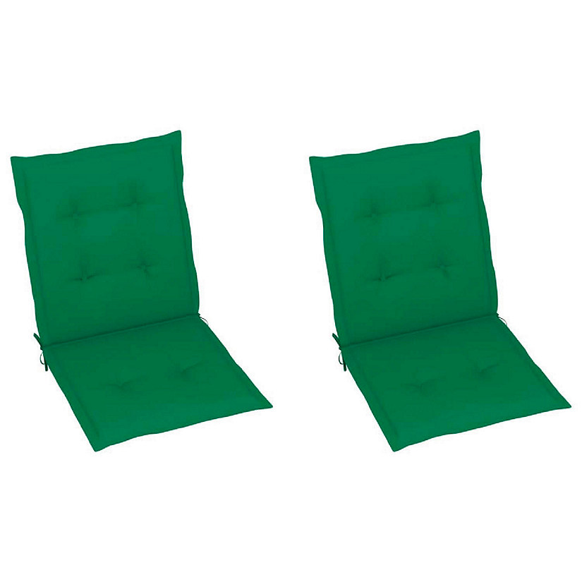 vidaXL Garden Lowback Chair Cushions 2 pcs Green 39.4"x19.7"x1.2" Oxford Fabric Image